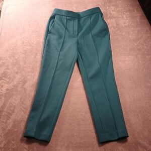 Ann Taylor Dress Pants Womens 6 Green Ponte Slim Tapered Ankle Stretch Work